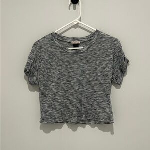 Heathered Gray Cropped Boxy Tee